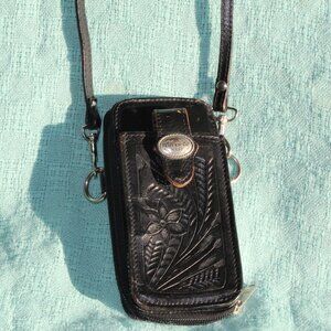 AMERICAN WEST LEATHER HAND MADE WITH SILVER ACCENTS